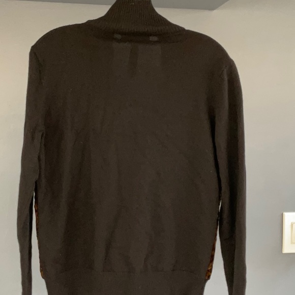 Lauren by Ralph Lauren black leopard print zip up jacket size medium - Picture 2 of 3